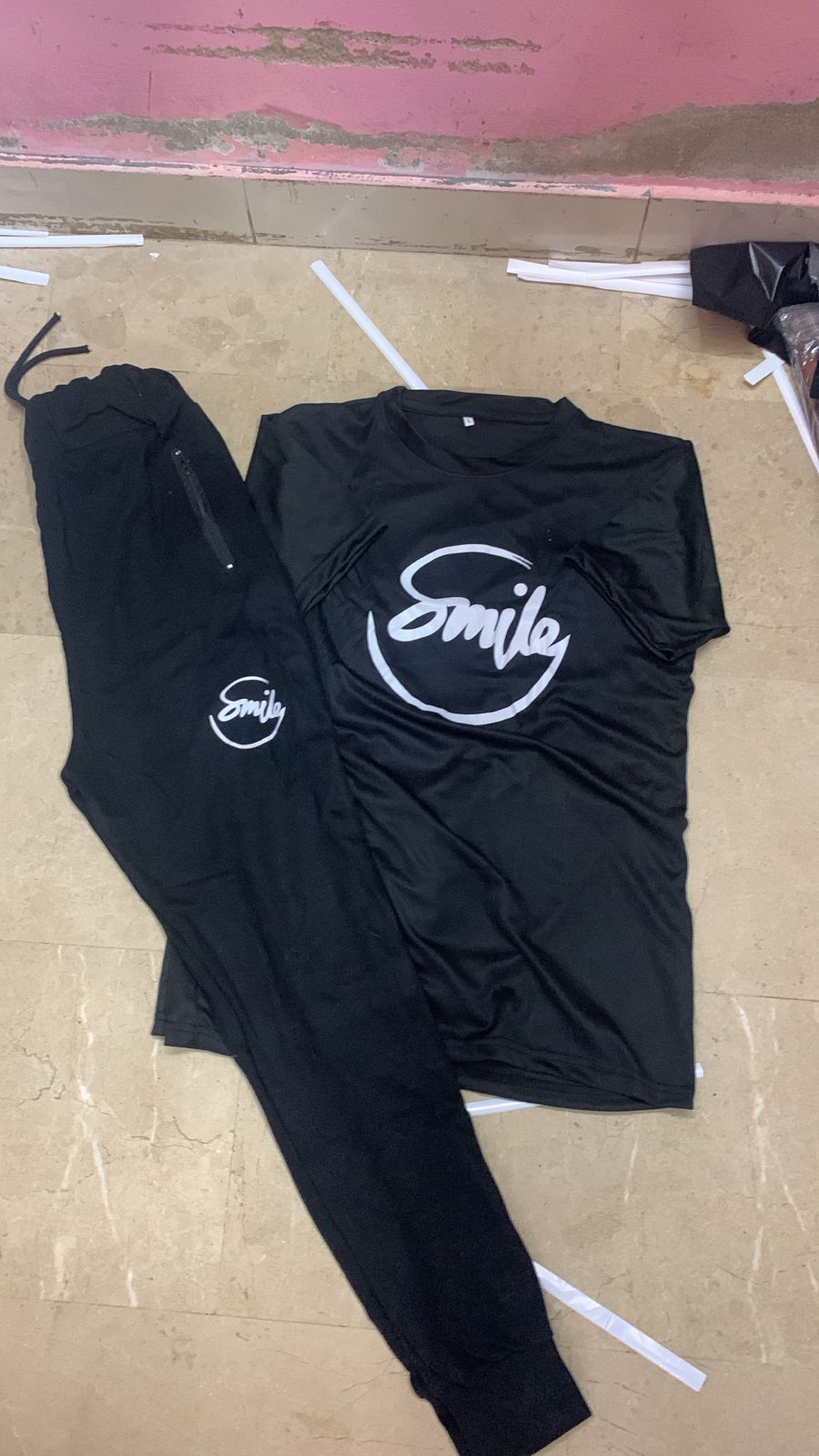 Black Trendy Printed Track Suit for Men