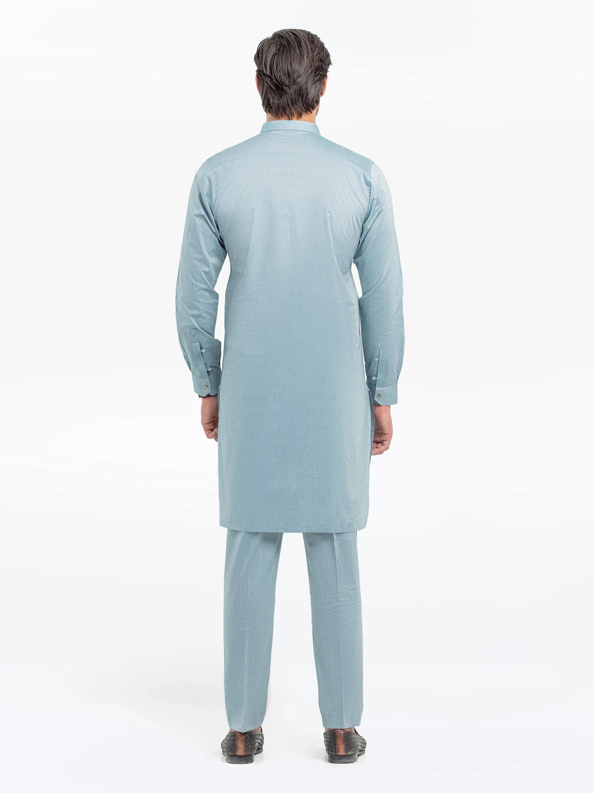 Embroidered Chambray Kurta Pajama - EMTKPT5-059