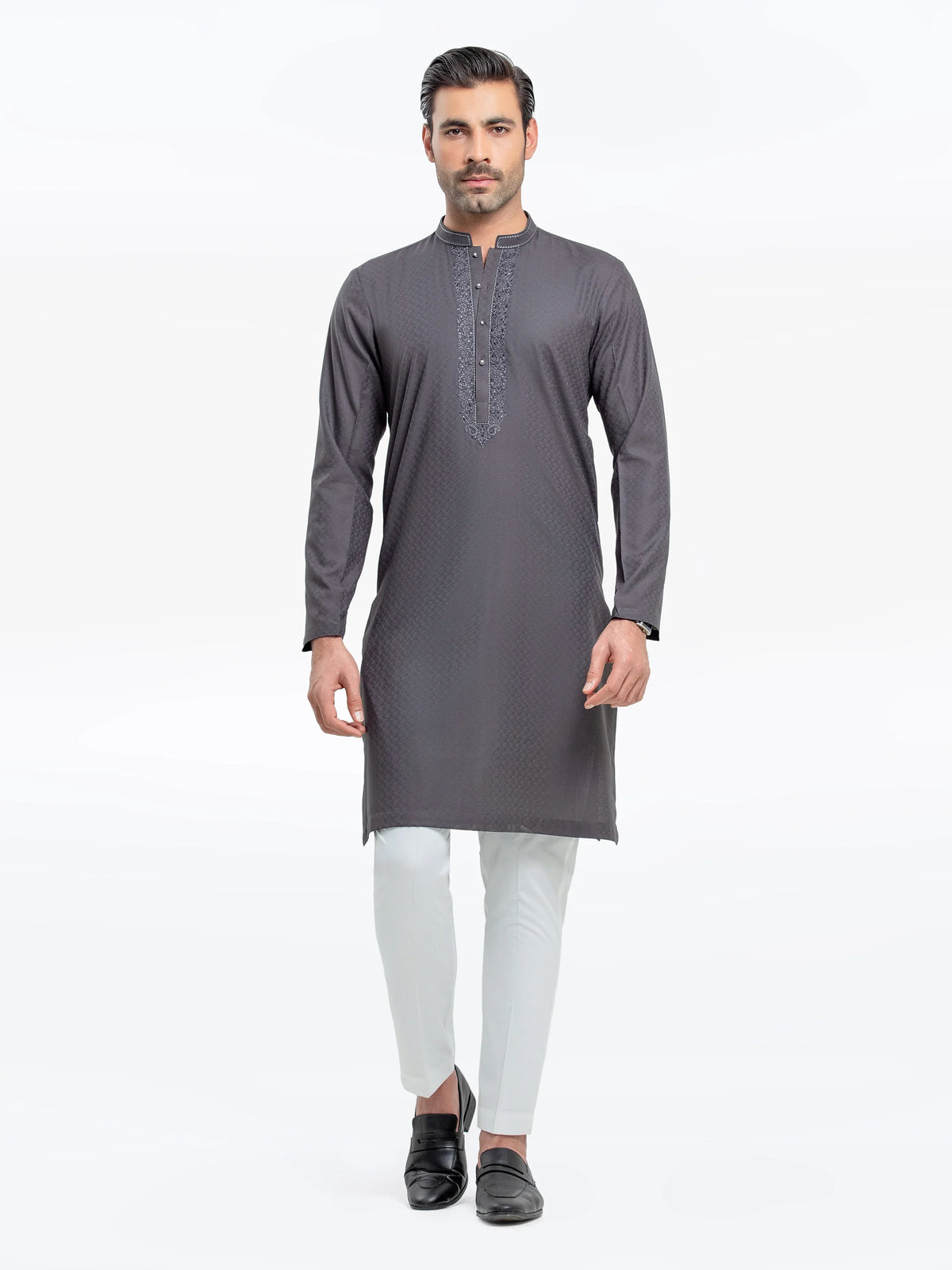 Embroidered Dobby Kurta - EMTK5-99525