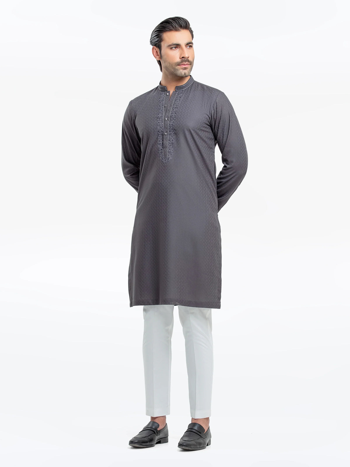 Embroidered Dobby Kurta - EMTK5-99525