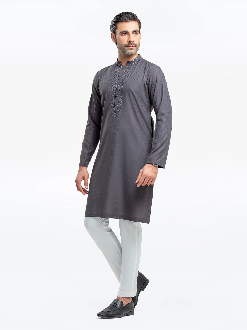 Embroidered Dobby Kurta - EMTK5-99525