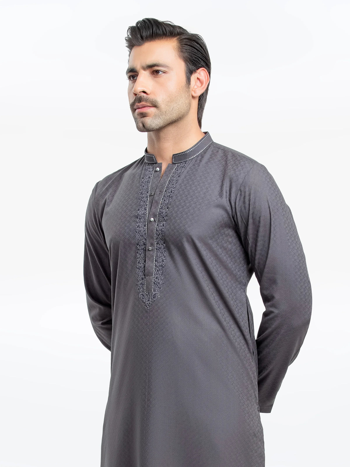 Embroidered Dobby Kurta - EMTK5-99525
