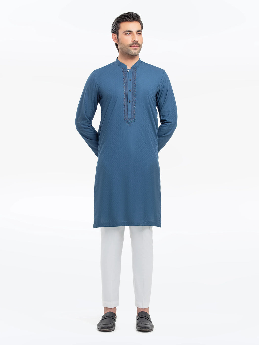 Embroidered Dobby Kurta - EMTK5-99526