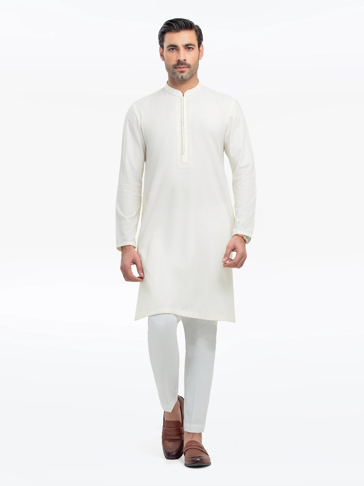 Embroidered Dobby Kurta - EMTK5-99528