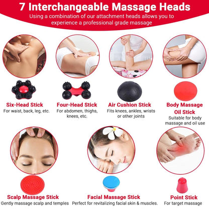 Blue idea Rechargeable Cordless Massager with different heads