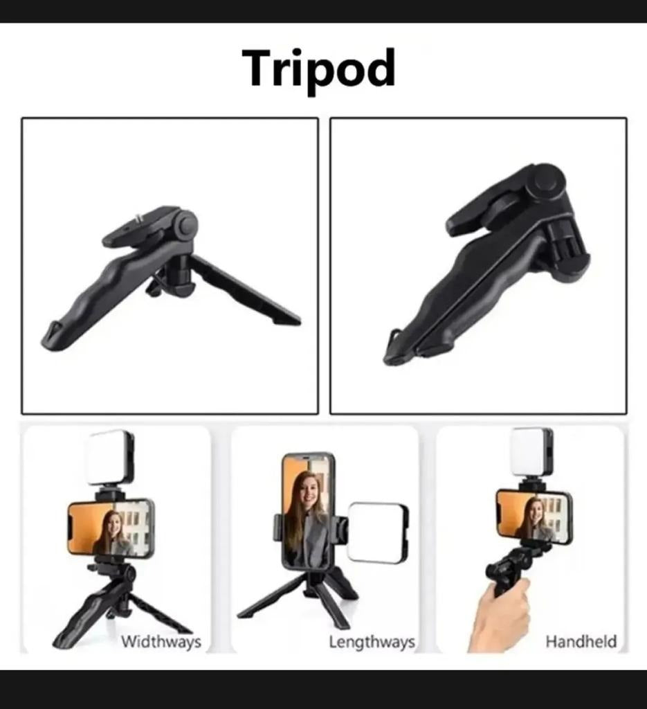 Vlogger Kit | Microphone, LED Fill Light, Mini Tripod & Mobile Holder with Remote – Complete Video Making Set for Vlogging With Bluetooth Remote