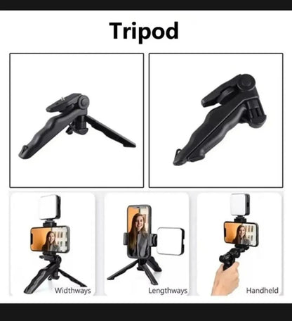 Vlogger Kit | Microphone, LED Fill Light, Mini Tripod & Mobile Holder with Remote – Complete Video Making Set for Vlogging With Bluetooth Remote