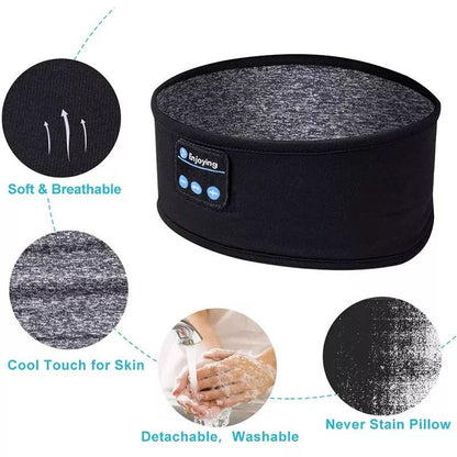 Wireless Bluetooth Music Headband With Built-In Headphones