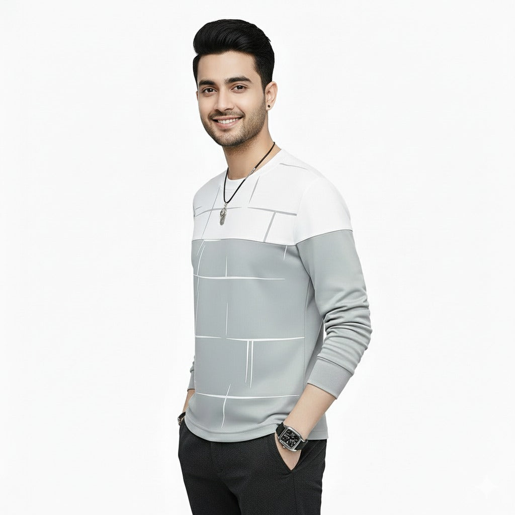 Lining Print T Shirts Full Sleeves