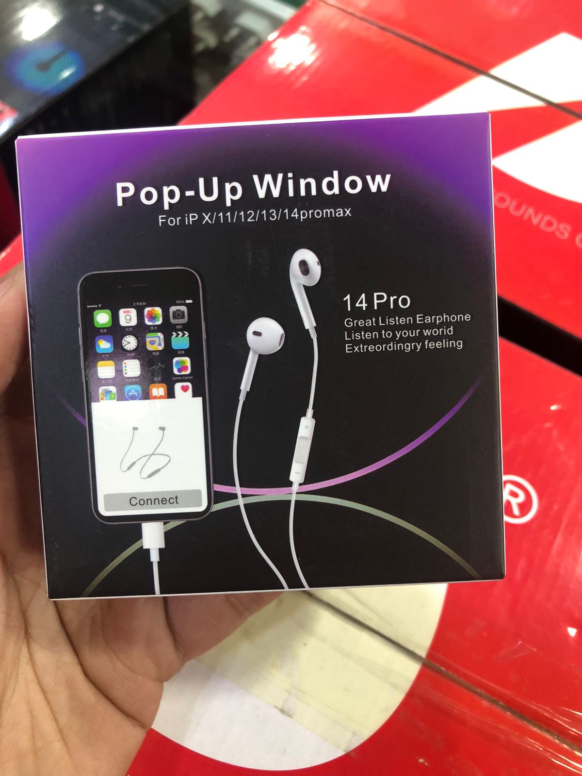 Pop-Up Window Bluetooth Wireless White Earbuds