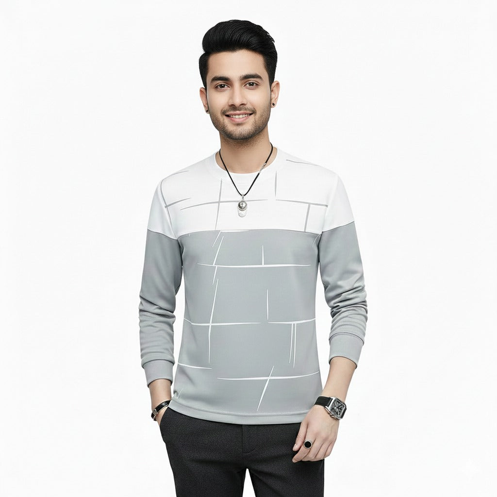 Lining Print T Shirts Full Sleeves