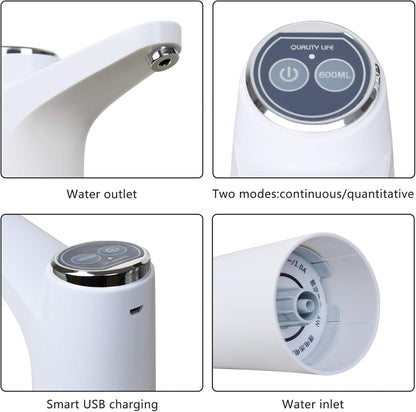 Touch Intelligent Electric Water Pump – Rechargeable Automatic Dispenser For Bottled Water With One -Touch Operation