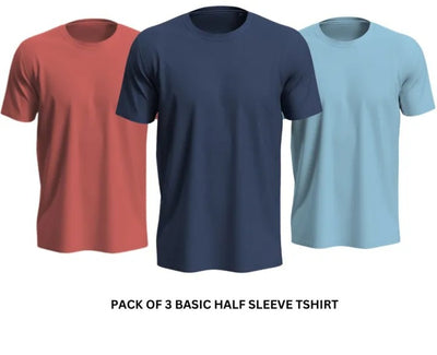 Pack of 3 Premium Plain T-Shirts