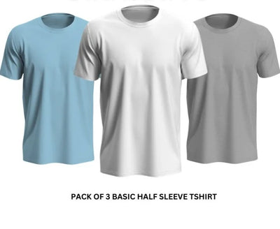 Pack of 3 Premium Plain T-Shirts
