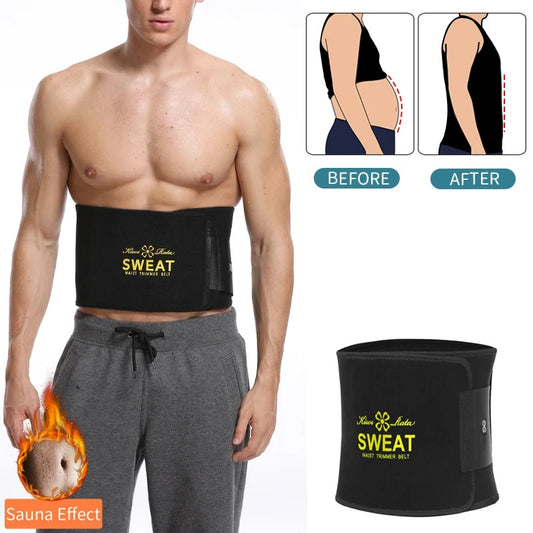 Men Waist Trainer Slimming Belt – Abdominal Sweat Body Shaper