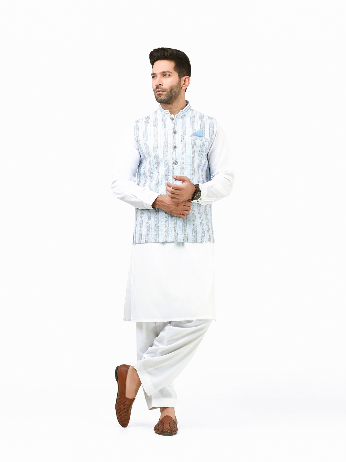Embroidered Cotton Waistcoat - EMTWCC21-093