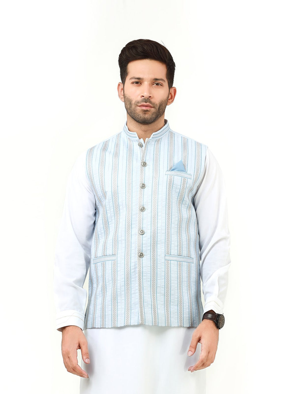 Embroidered Cotton Waistcoat - EMTWCC21-093