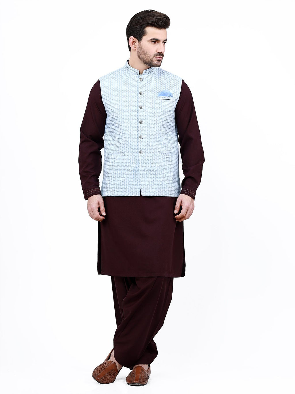 Embroidered Cotton Waistcoat - EMTWCC21-112