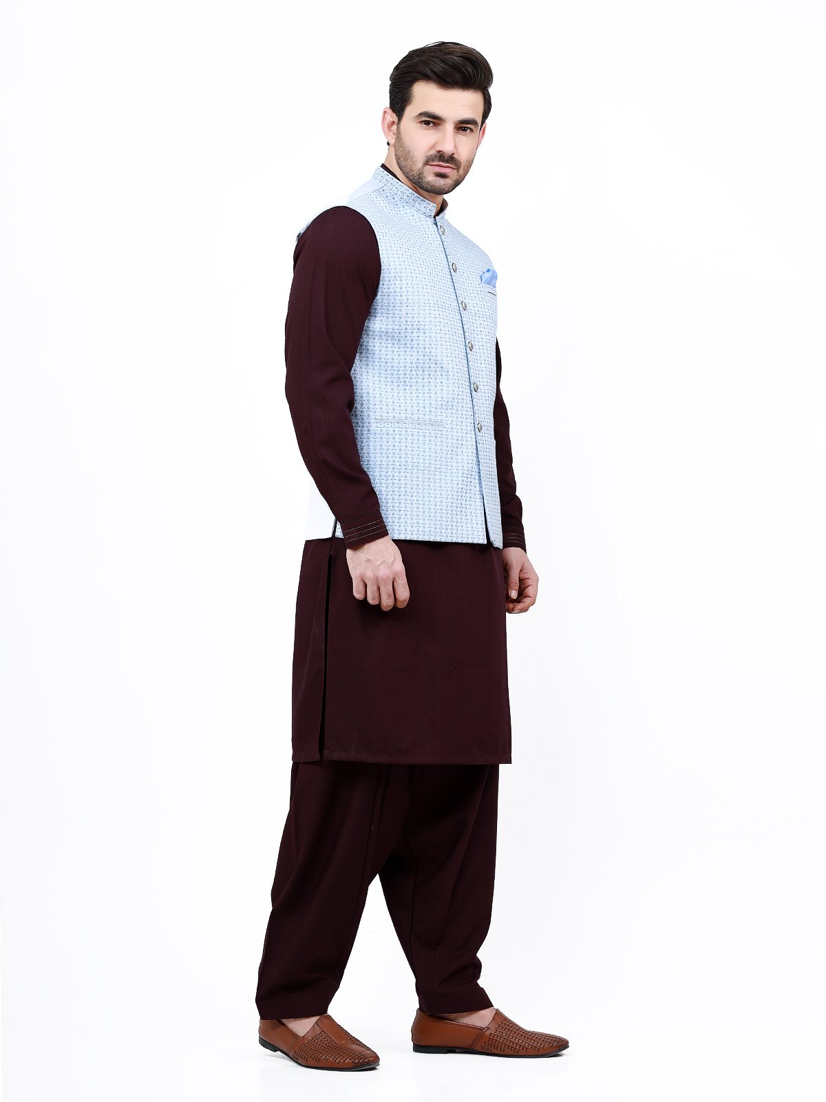 Embroidered Cotton Waistcoat - EMTWCC21-112