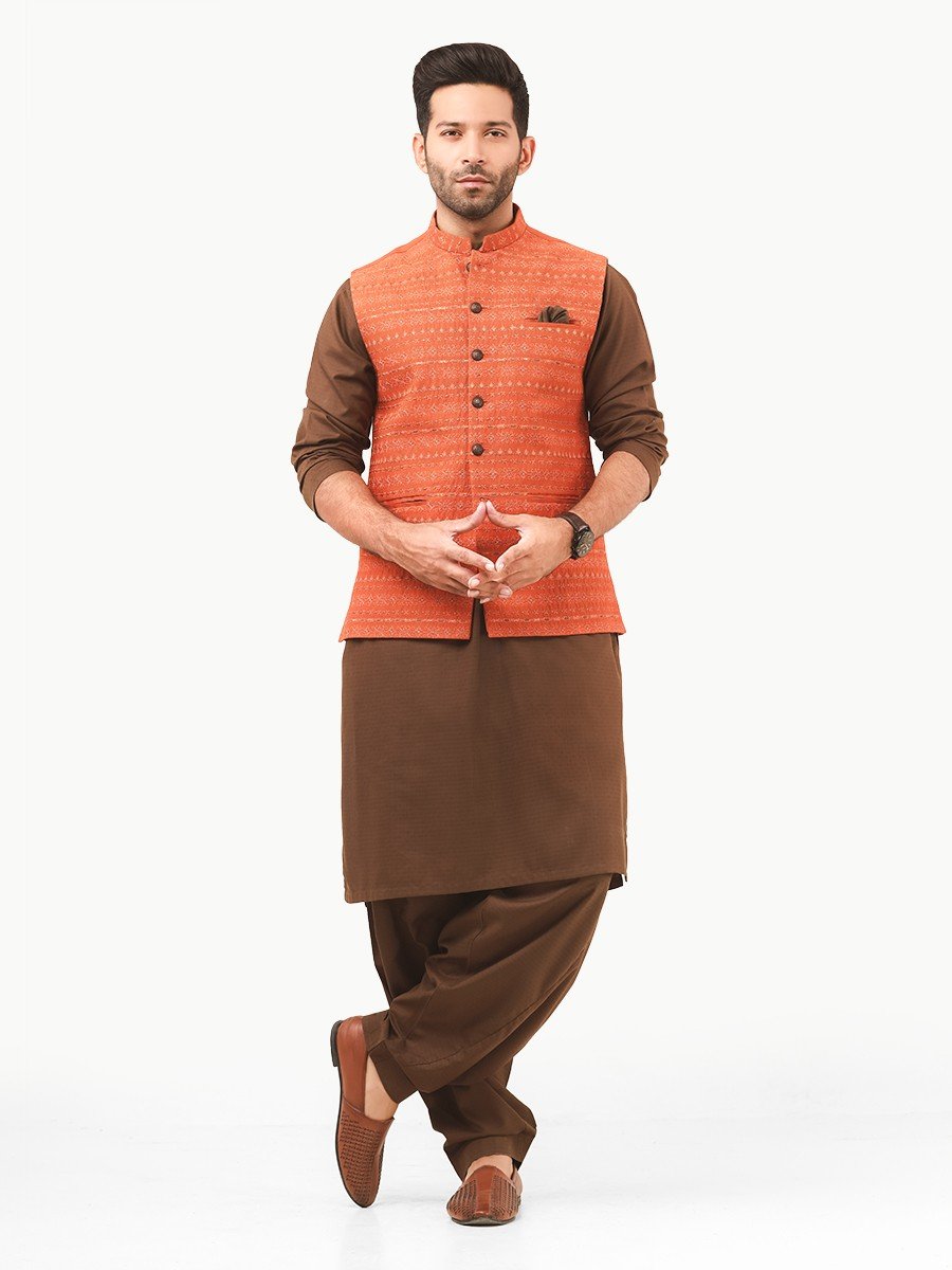 Embroidered Cotton Waistcoat - EMTWCC22-117