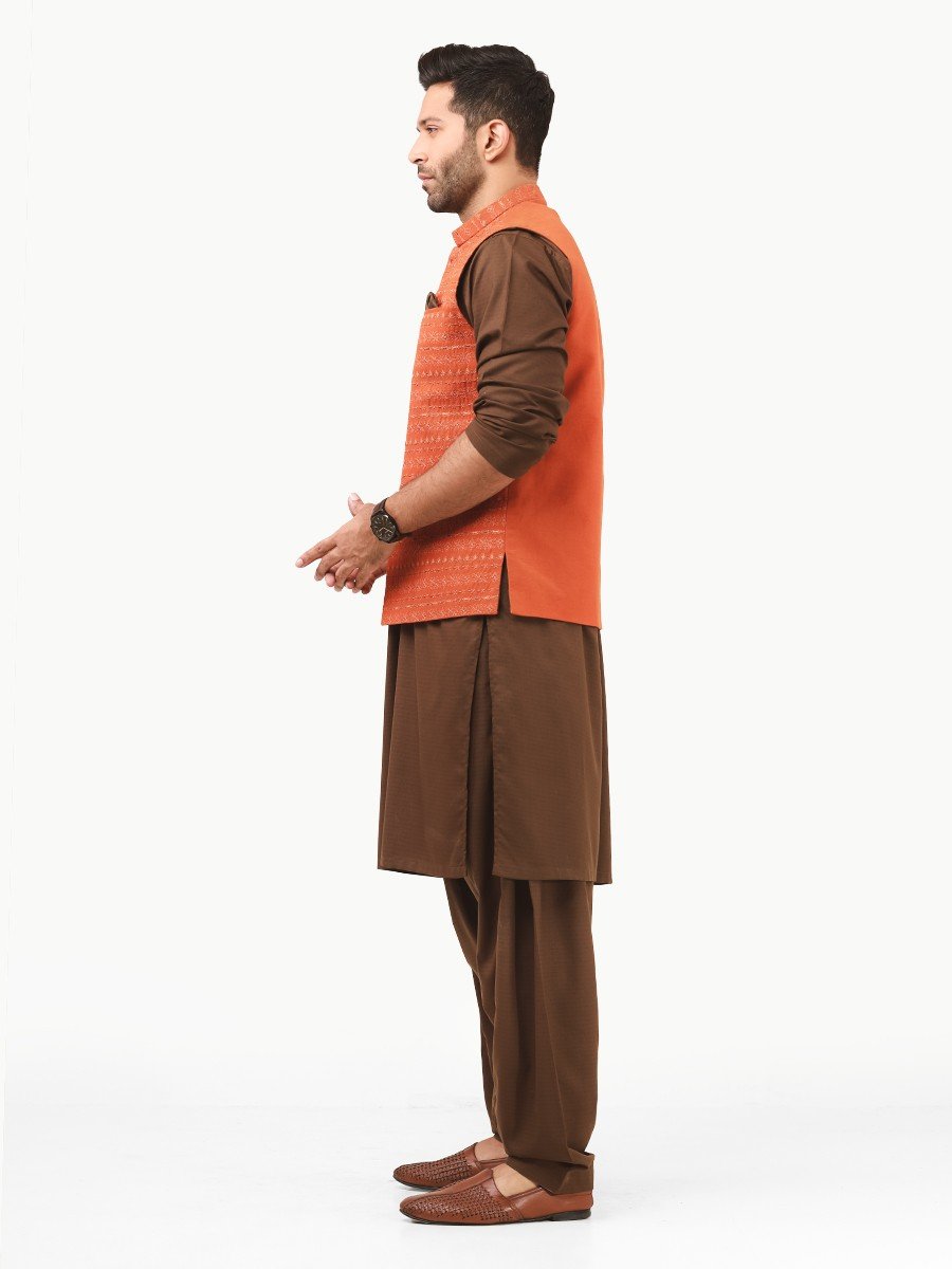 Embroidered Cotton Waistcoat - EMTWCC22-117