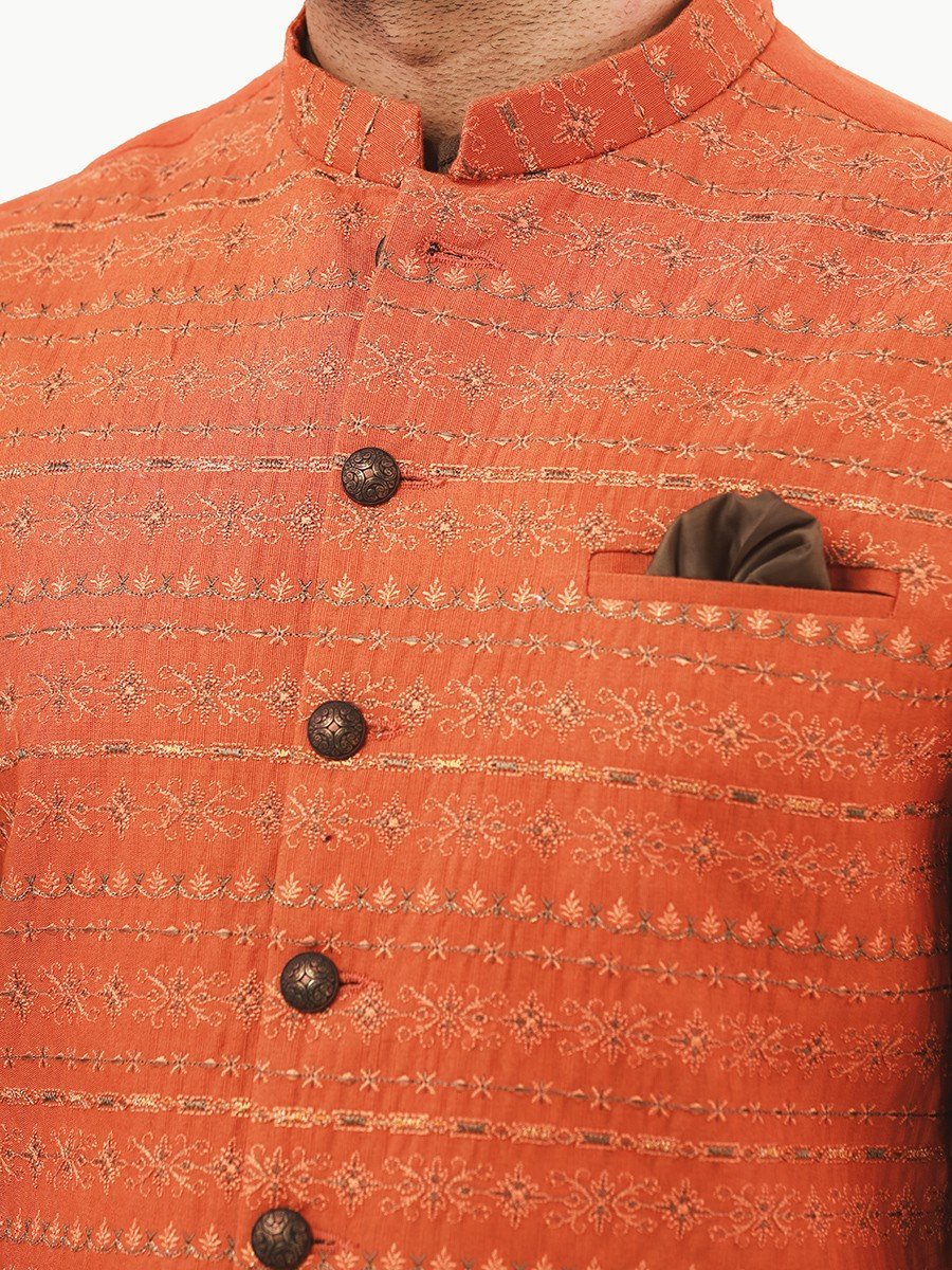 Embroidered Cotton Waistcoat - EMTWCC22-117