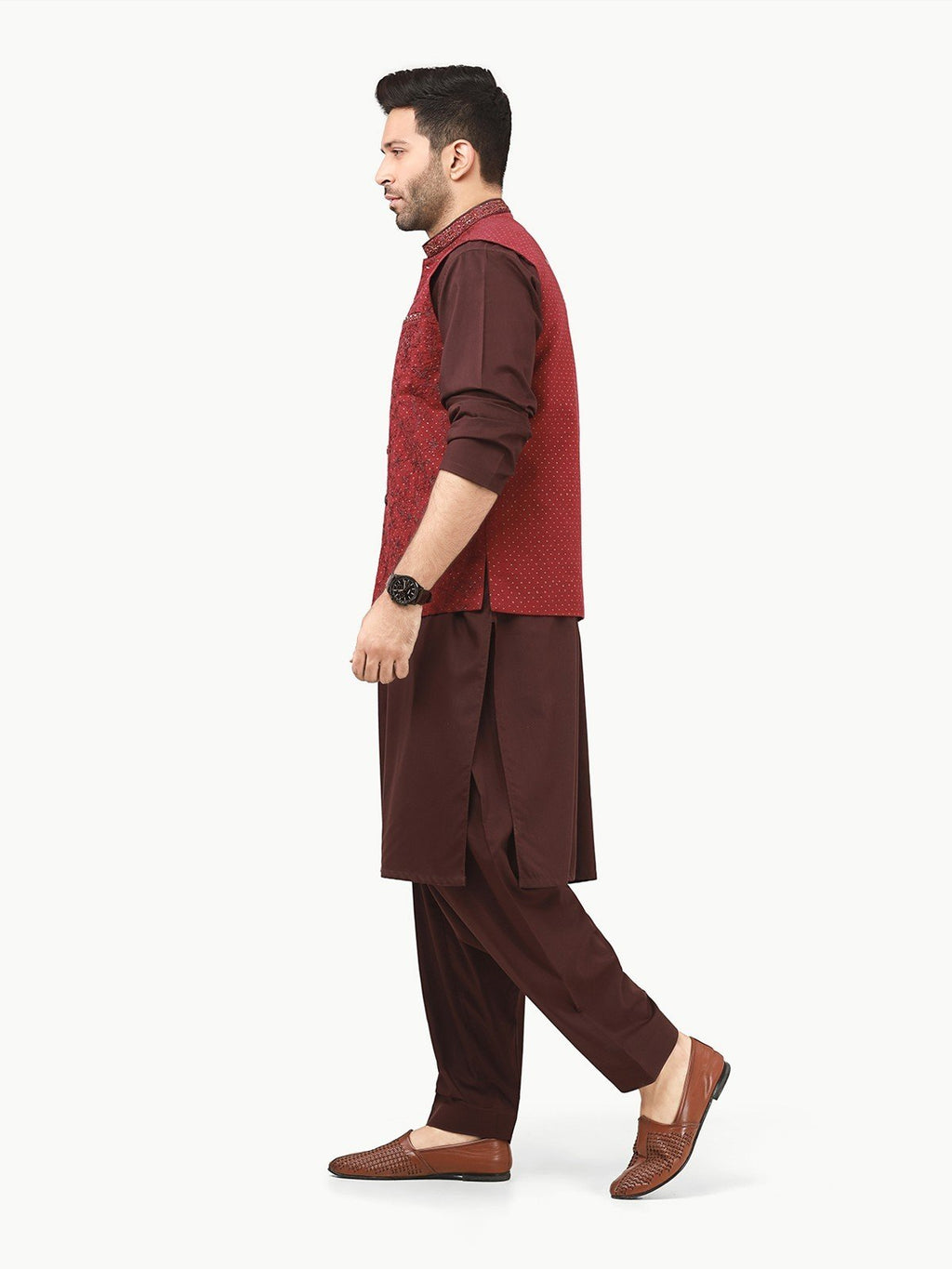 Embroidered Khaddar Waistcoat - EMTWCC22-118