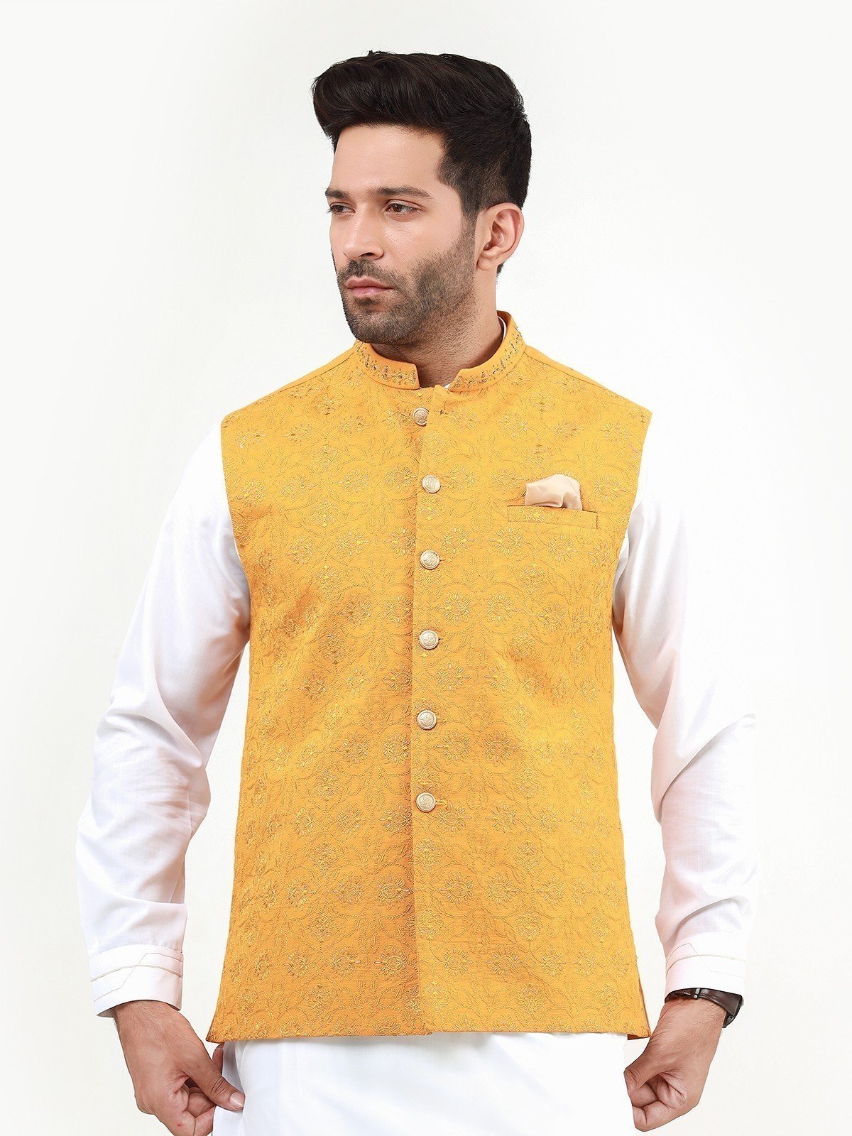 Embroidered Khaddar Waistcoat - EMTWCC22-130