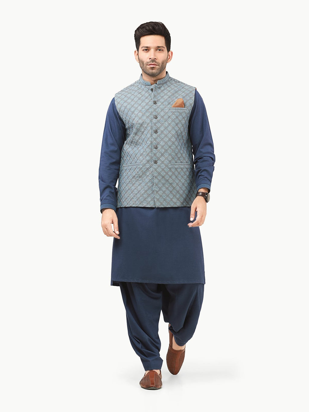 Embroidered Cotton Waistcoat - EMTWCC22-132