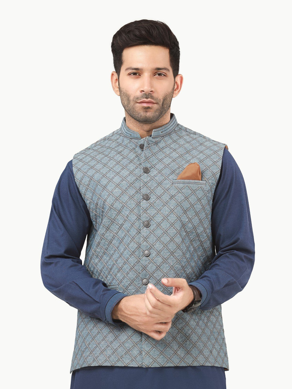 Embroidered Cotton Waistcoat - EMTWCC22-132