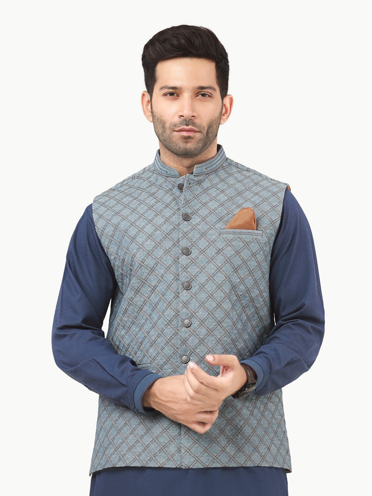 Embroidered Cotton Waistcoat - EMTWCC22-132