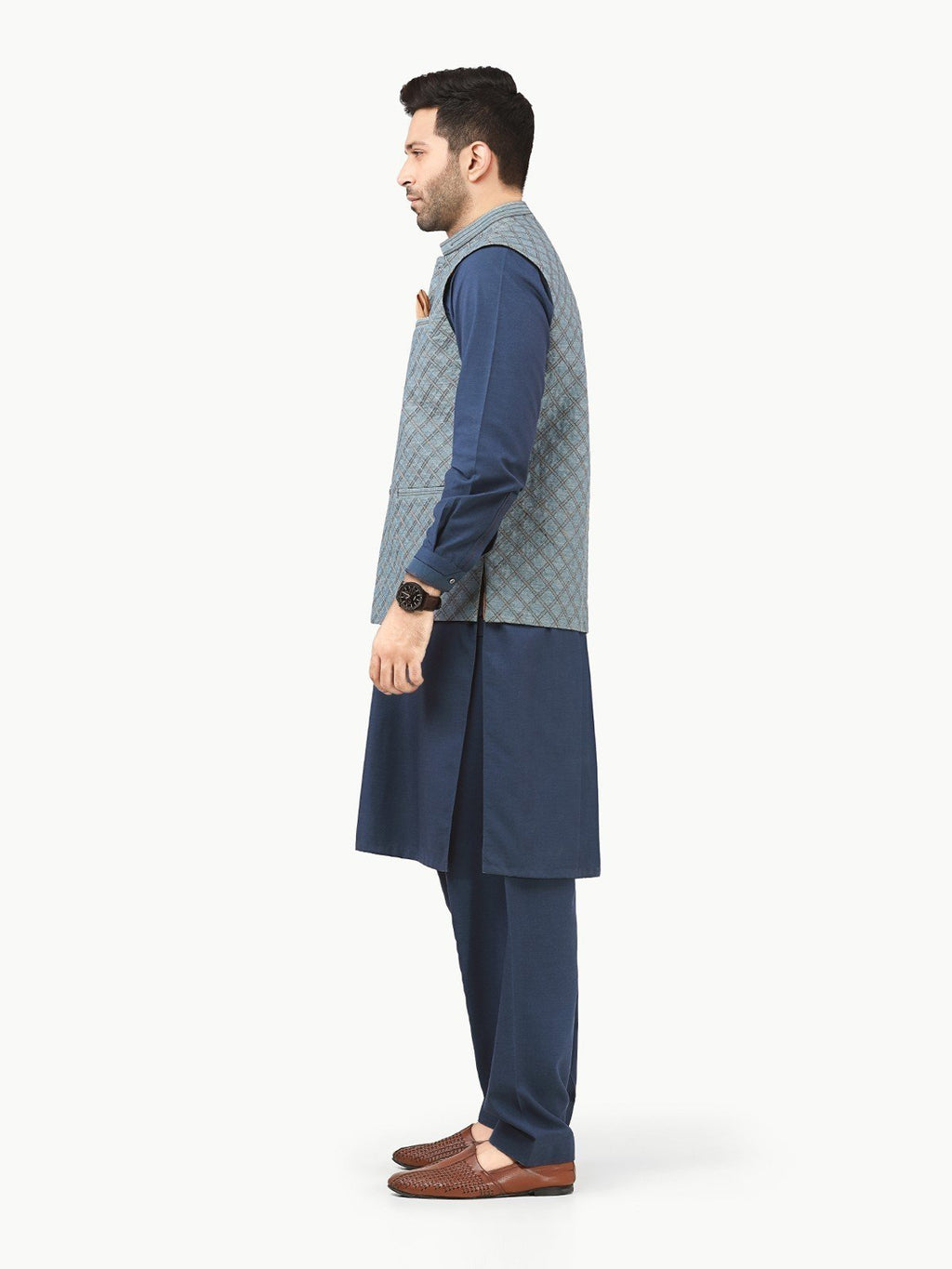Embroidered Cotton Waistcoat - EMTWCC22-132