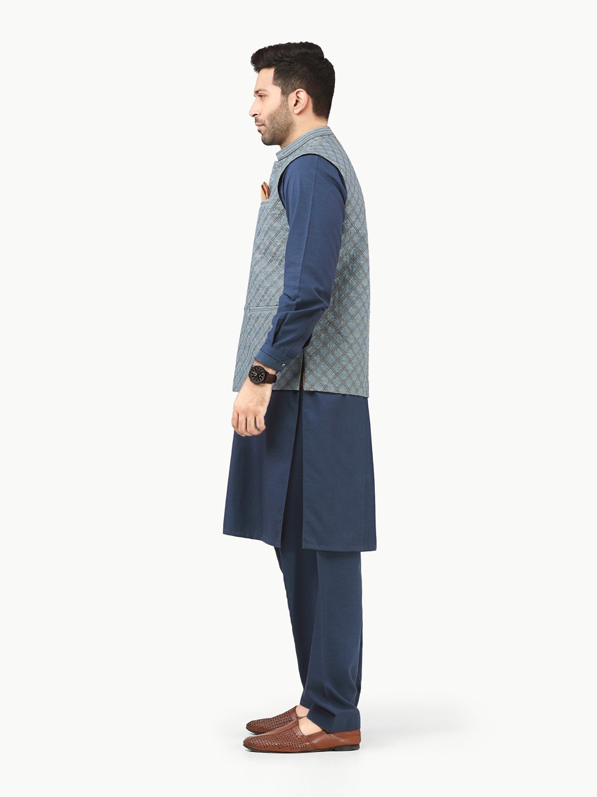 Embroidered Cotton Waistcoat - EMTWCC22-132