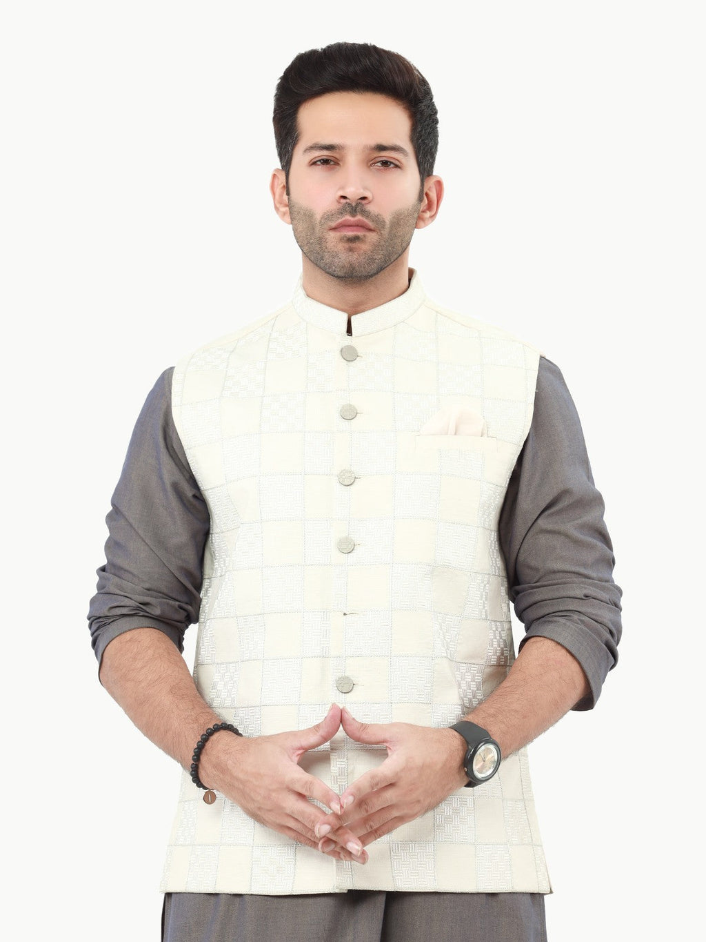 Embroidered Cotton Waistcoat - EMTWCC22-135