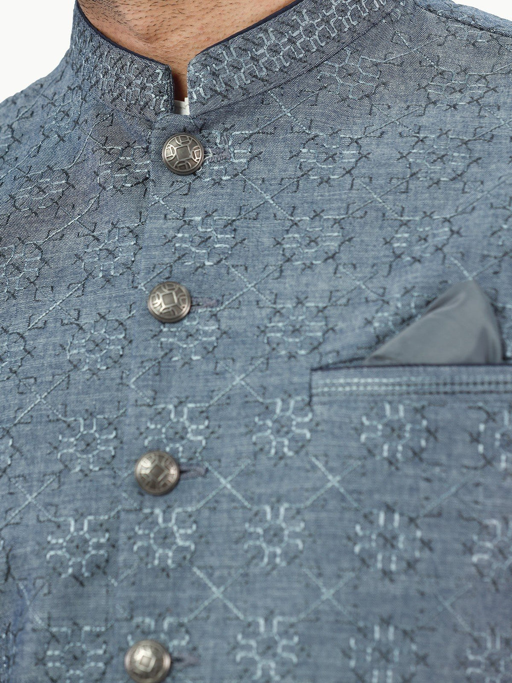 Embroidered Cotton Waistcoat - EMTWCC22-136