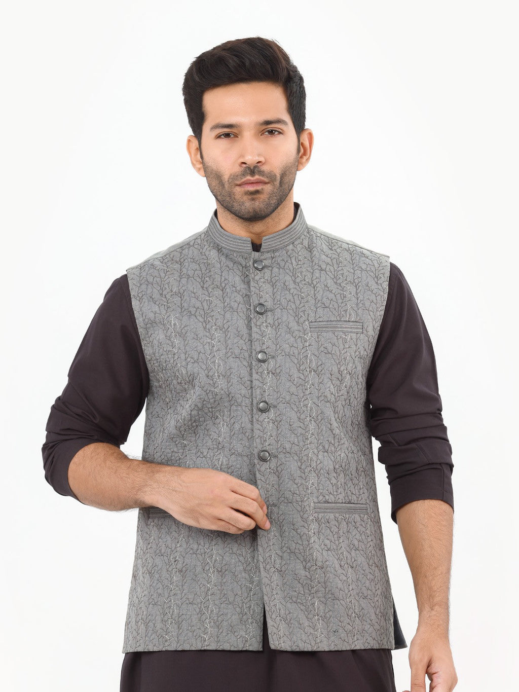 Embroidered Cotton Waistcoat - EMTWCC22-141