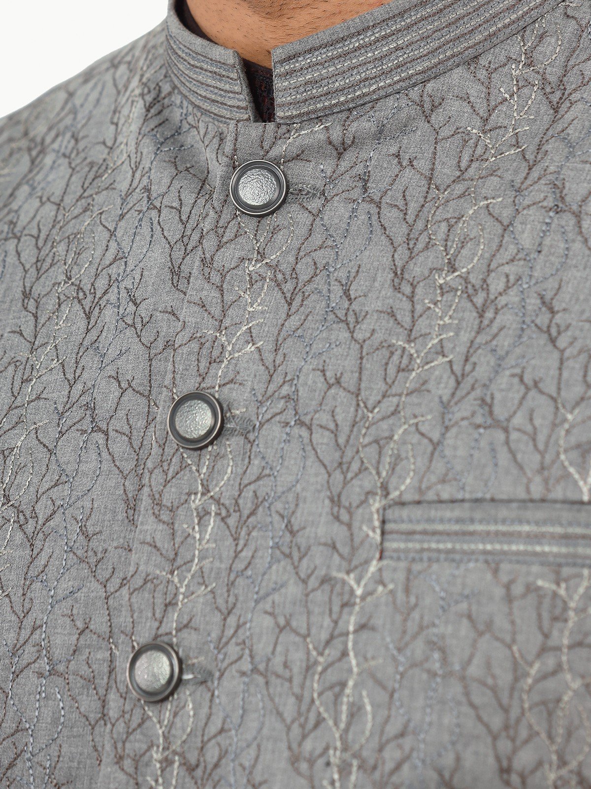 Embroidered Cotton Waistcoat - EMTWCC22-141