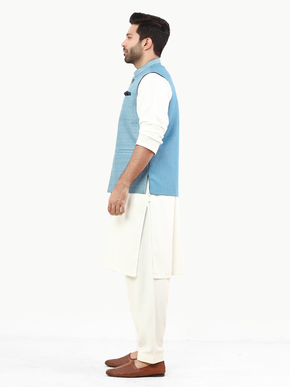 Embroidered Cotton Waistcoat - EMTWC22-35811