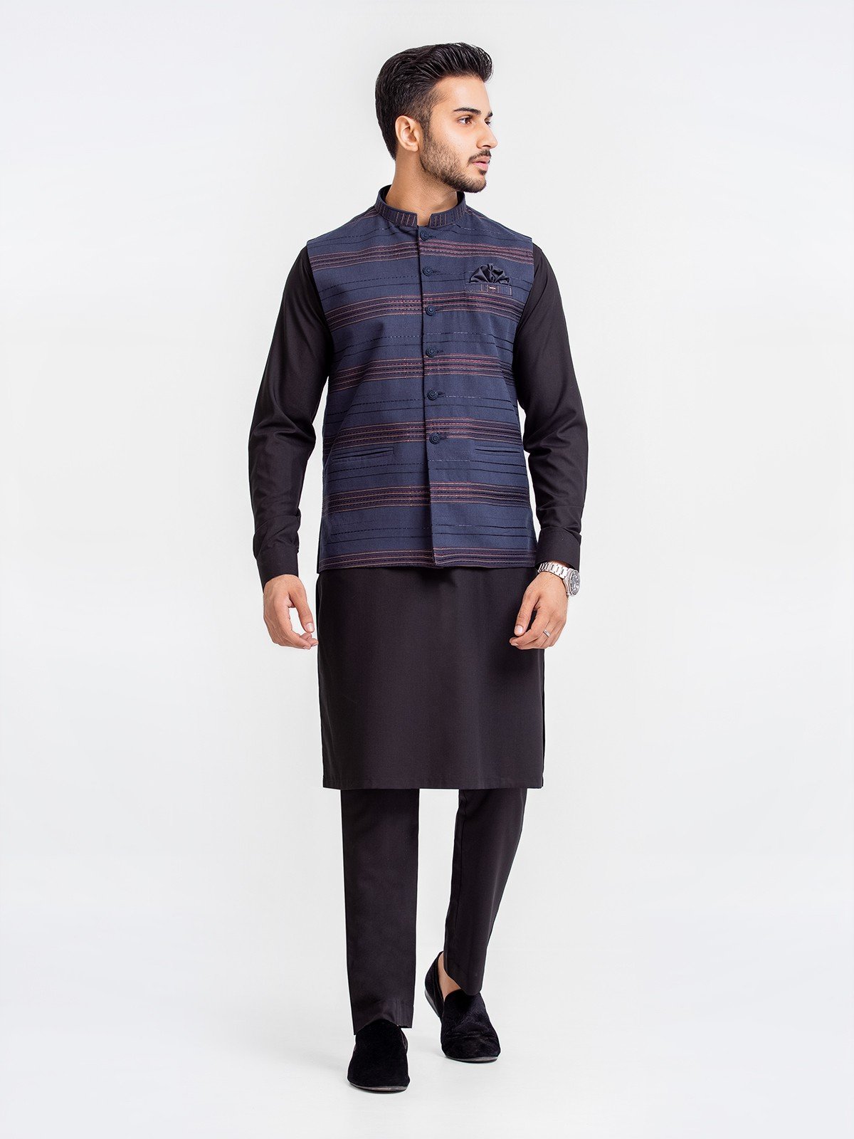 Embroidered Cotton Waistcoat - EMTWCC22-122