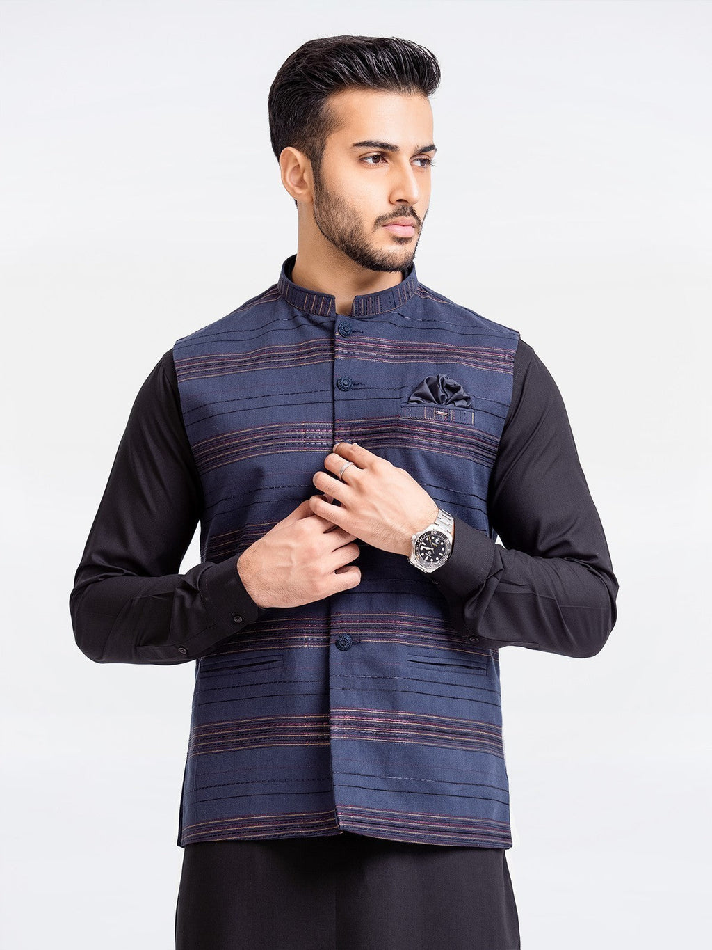 Embroidered Cotton Waistcoat - EMTWCC22-122