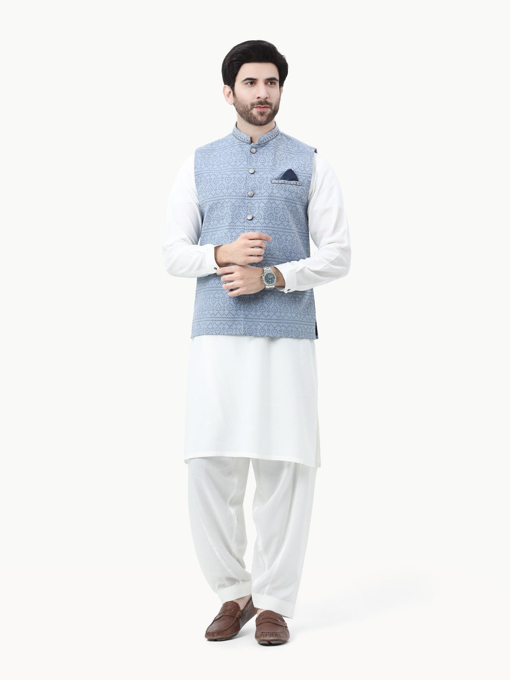 Embroidered Cotton Waistcoat - EMTWCC22-143