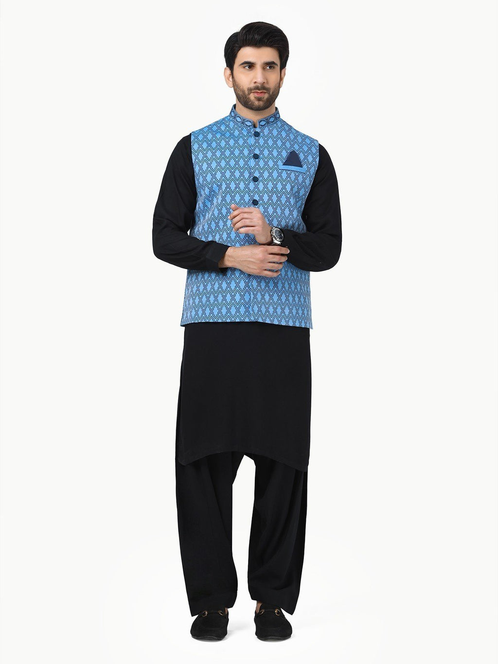 Embroidered Cotton Waistcoat - EMTWC22-35802
