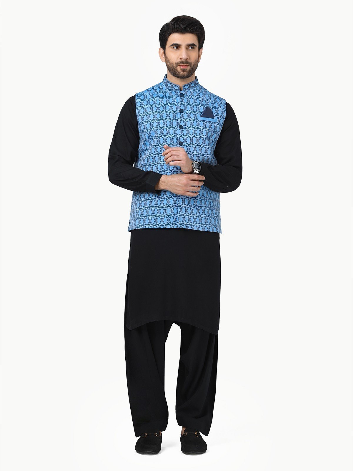 Embroidered Cotton Waistcoat - EMTWC22-35802