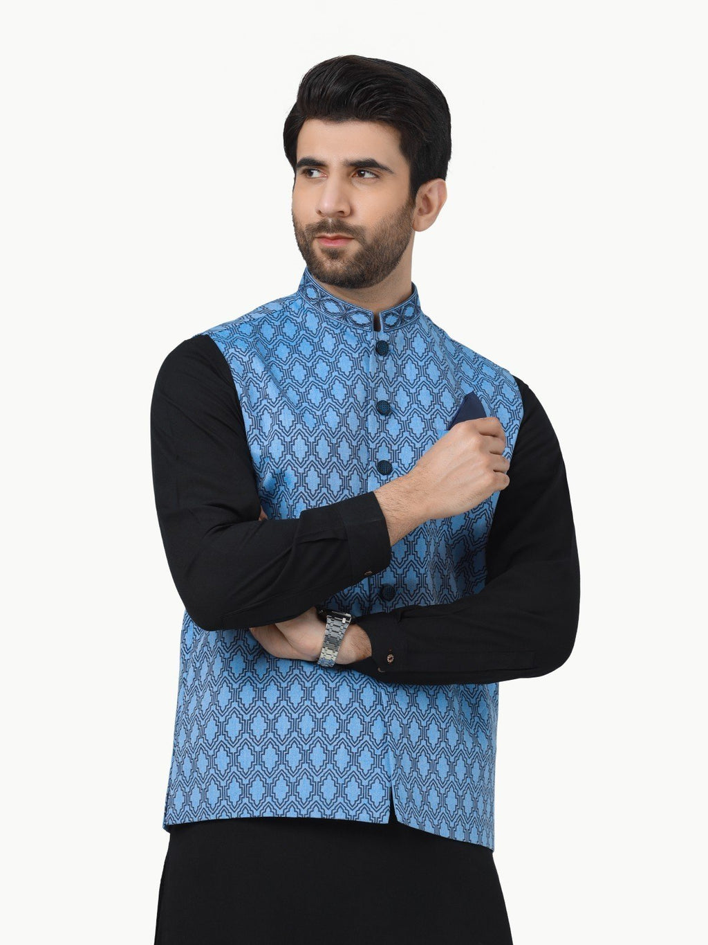 Embroidered Cotton Waistcoat - EMTWC22-35802