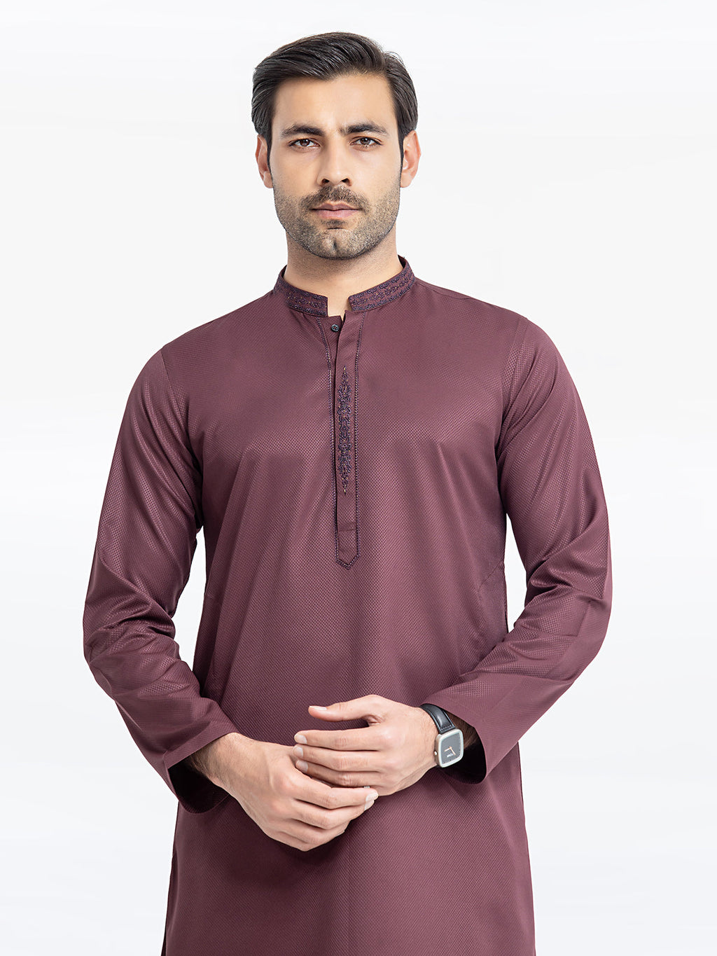 Embroidered Dobby Kurta - EMTK24S-99447