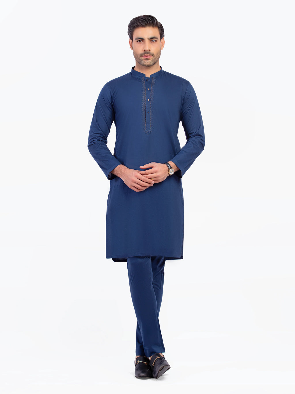 Embroidered Cotton Kurta Pajama - EMTKPT5-064