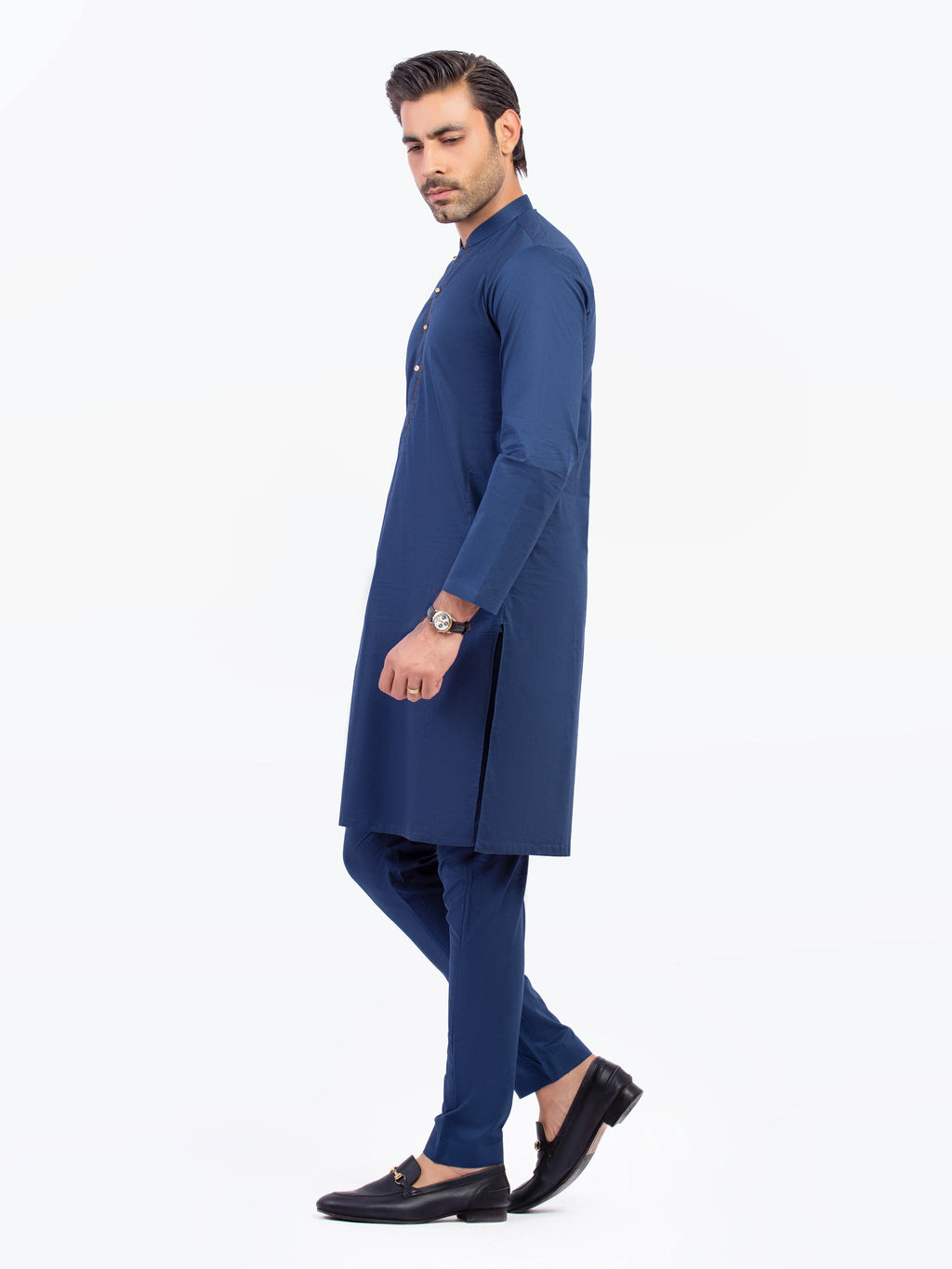 Embroidered Cotton Kurta Pajama - EMTKPT5-064