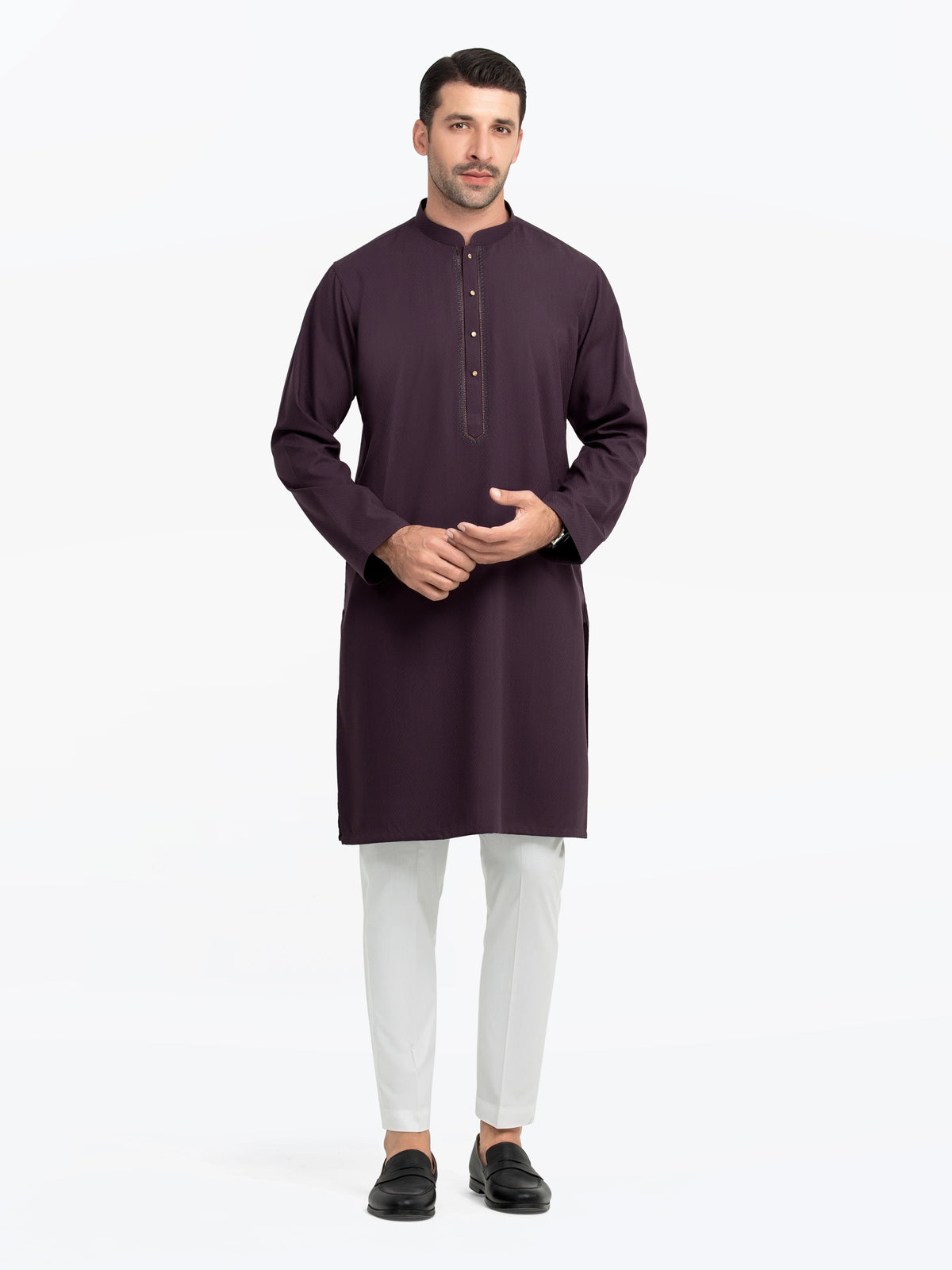 Embroidered Dobby Kurta - EMTK5-99542