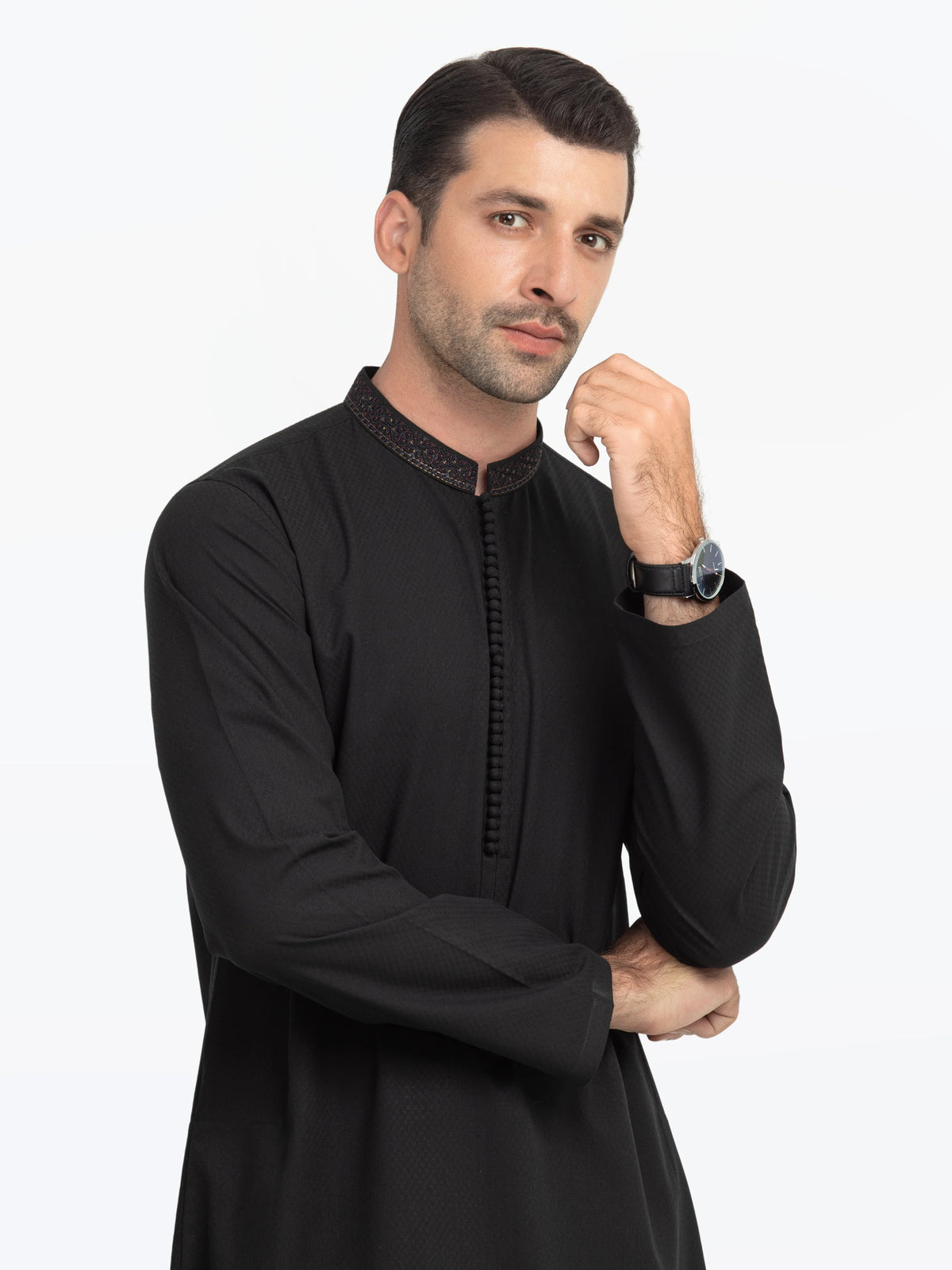 Embroidered Dobby Kurta - EMTK5-99549