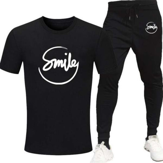 Black Trendy Printed Track Suit for Men